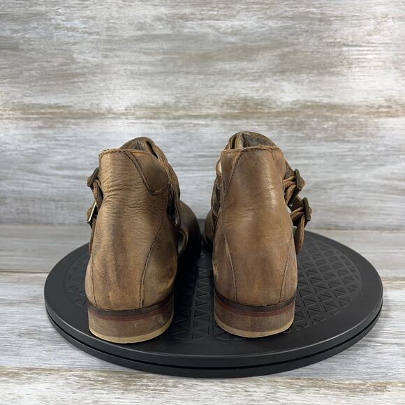 Free People Women’s Braeburn Distressed Leather Ankle Boots Size EU 38 US 7.5 - Picture 4 of 8